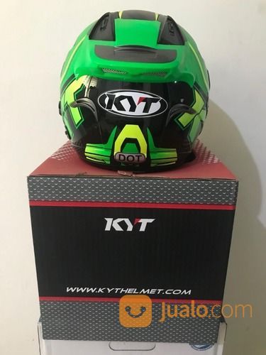 Helm KYT Forever Hitam Hijau Seri 2 Black Green Fluo