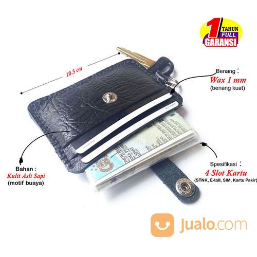 Dompet STNK Kulit Asli Sapi Motif Buaya Warna Hitam GARANSI 1 TAHUN
