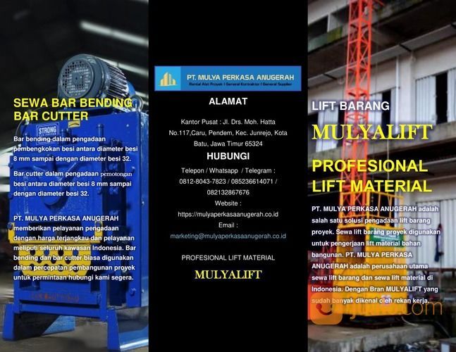 Bar Bending, Bar Cutter, Bucket Cor, Bar Bender, Lift Barang