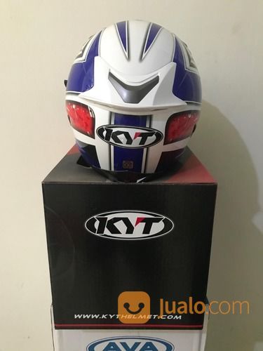Helm KYT Vendetta 2 Putih Merah Biru Seri 1 Series White Red Blue