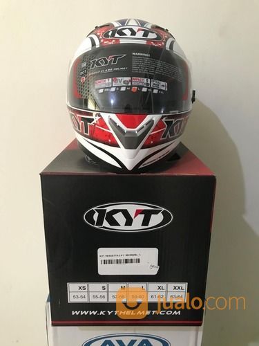 Helm KYT Vendetta 2 Putih Merah Biru Seri 1 Series White Red Blue