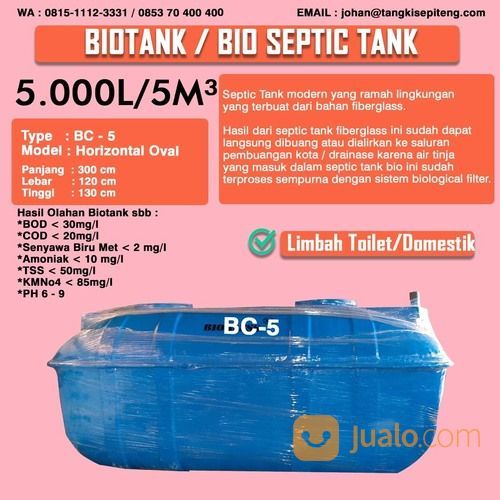 BIOTECH System Septic Tank Bio - Kapasitas 5 M3/Day 5000 Liter/Day