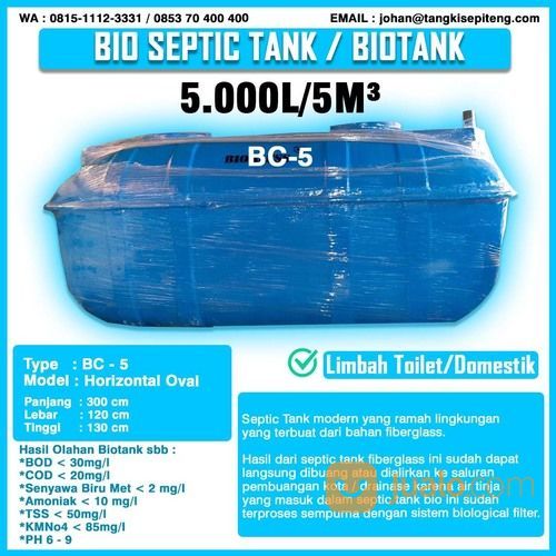 Bio Septic Tank Biotank System BIOTECH 5 M3/Day 5000 Liter/Day