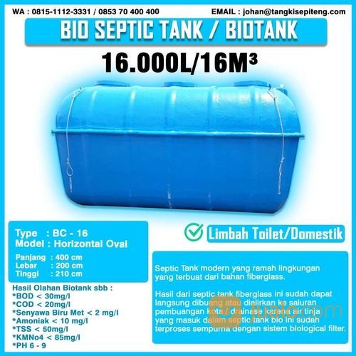 Bio Septic Tank Biotank System BIOTECH 16 M3/Day 16000 Liter/Day