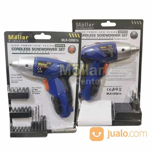 MOLLAR CDS014 Mesin Bor Obeng Baterai Cordless Screwdriver Set 4.8V
