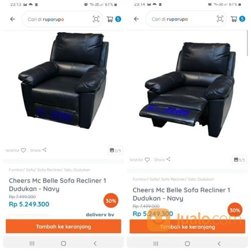 Sofa Cheers Kulit Asli Recliner By Informa Like NEW Bergaransi