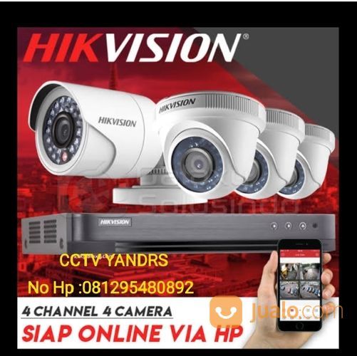 Paket CCTV HIKVISION 4 Channel 4 Camera FHD 1080p 2mp
