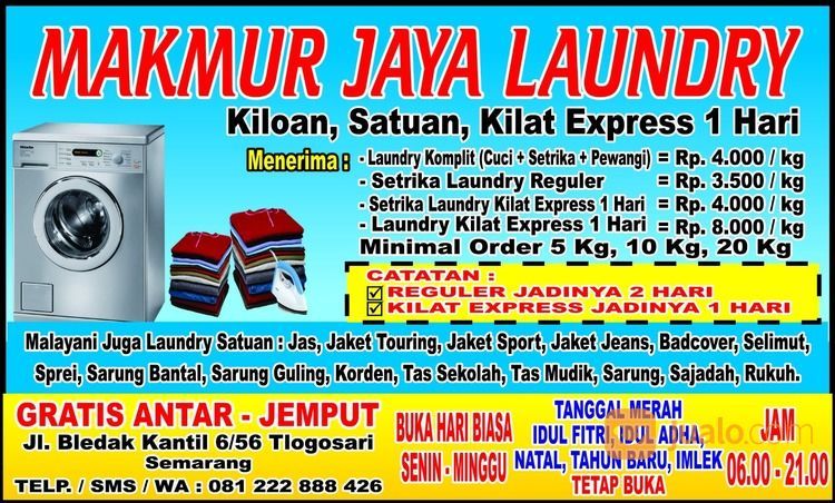 Jasa Setrika Laundry Muraah Rp.3500/Kg Wilayah TLOGOSARI-MALANGSARI-USM SUKARNO HATTA-SUPRIYADI