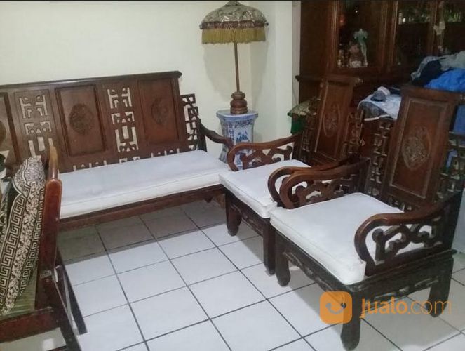 Kursi Meja Ruang Tamu Kayu Jati 1 Set