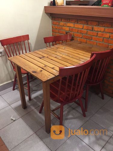 MURAH ! Meja Makan Kayu Komplit Set