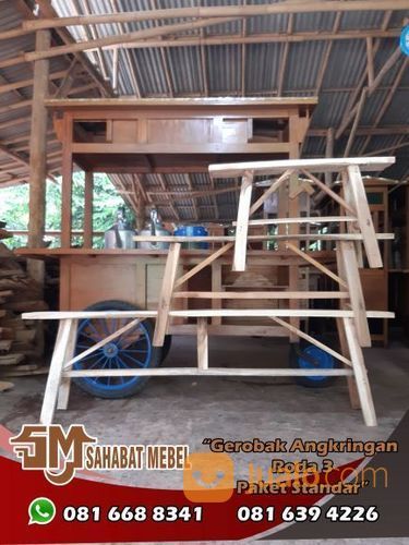 Rombong Atau Gerobak Angkringan Roda Tiga Standar