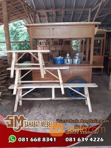 Rombong Atau Gerobak Angkringan Roda Tiga Standar