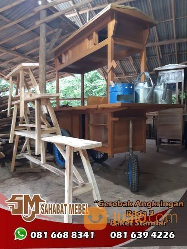 Rombong Atau Gerobak Angkringan Roda Tiga Standar