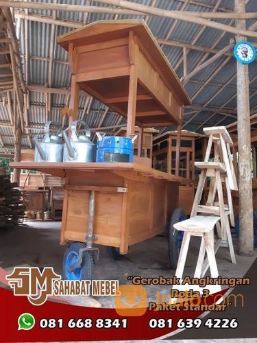 Rombong Atau Gerobak Angkringan Roda Tiga Standar