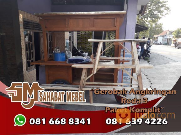 Rombong Atau Gerobak Angkringan Roda Tiga Paket Komplit