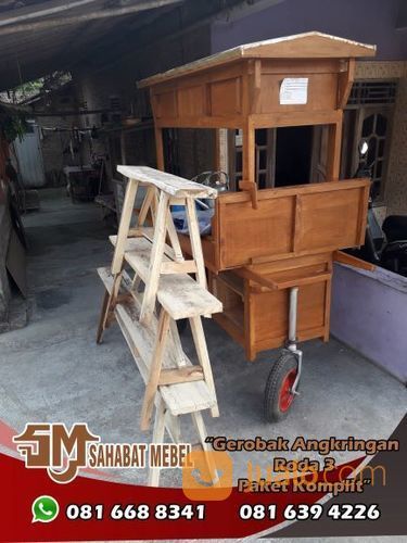 Rombong Atau Gerobak Angkringan Roda Tiga Paket Komplit