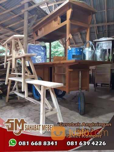 Rombong Atau Gerobak Angkringan Roda Tiga Paket Komplit