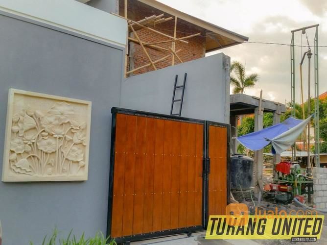 Pintu Pagar Motif Kayu Papan Fiber Kalsiplank Murah Di Bali