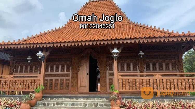 Rumah Adat Jawa Joglo Gebyok Kayu Jati Tumpangsari Ukiran Soko20cm Luas 10X10meter