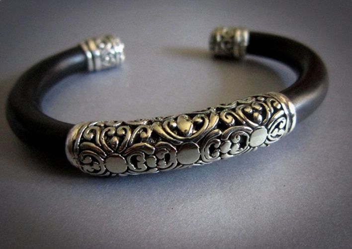 Gelang Perak Bakar Bali Plat Silver Ukiran Bali