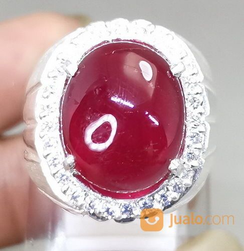 Batu Cincin Rubi Merah Delima Bagus Asli Kode 2132a