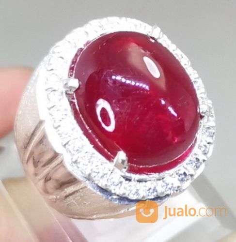 Batu Cincin Rubi Merah Delima Bagus Asli Kode 2132a