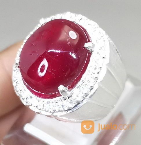 Batu Cincin Rubi Merah Delima Bagus Asli Kode 2132a