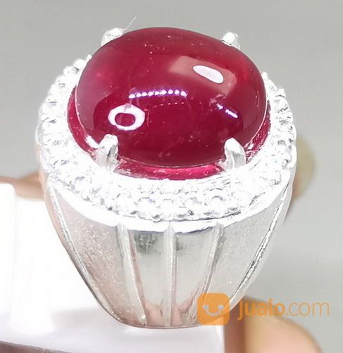 Batu Cincin Rubi Merah Delima Bagus Asli Kode 2132a