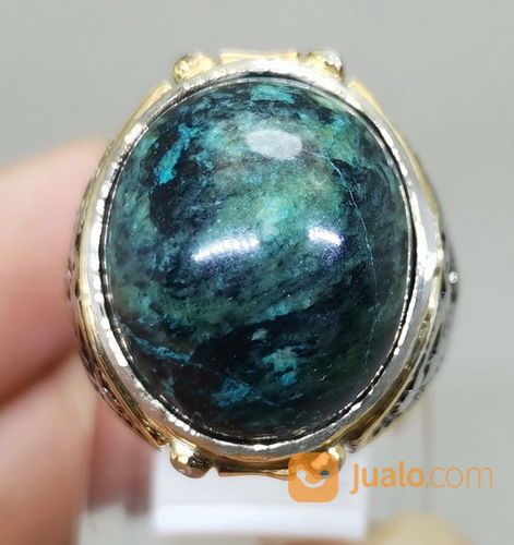 Batu Akik Badar Besi Hitam Hijau Asli Kode 2091a