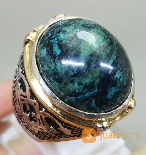 Batu Akik Badar Besi Hitam Hijau Asli Kode 2091a