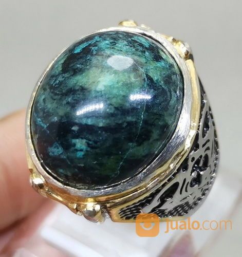 Batu Akik Badar Besi Hitam Hijau Asli Kode 2091a