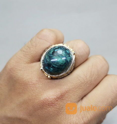 Batu Akik Badar Besi Hitam Hijau Asli Kode 2091a