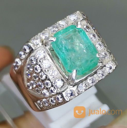 Batu Cincin Zamrut Kolombia Asli Bersertifikat Kode 2088a
