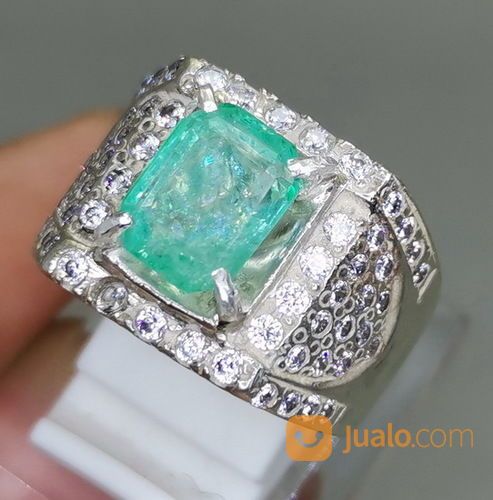 Batu Cincin Zamrut Kolombia Asli Bersertifikat Kode 2088a
