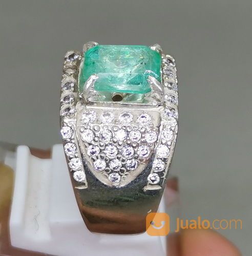 Batu Cincin Zamrut Kolombia Asli Bersertifikat Kode 2088a