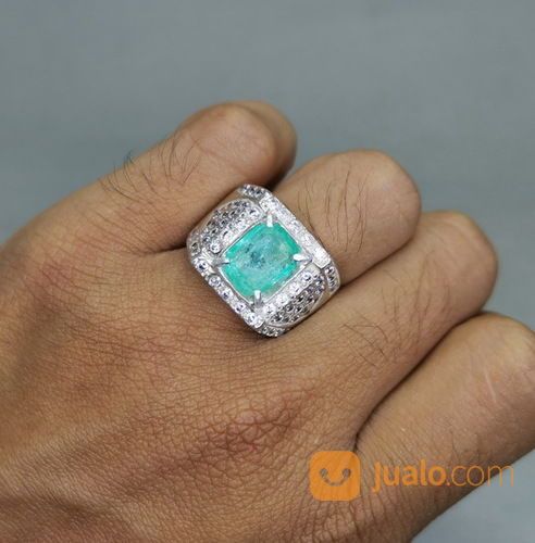 Batu Cincin Zamrut Kolombia Asli Bersertifikat Kode 2088a