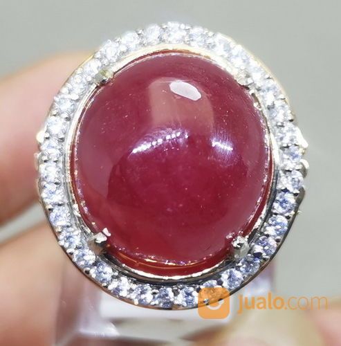 Cincin Permata Rubi Delima Merah Darah Merpati Asli Kode 2048