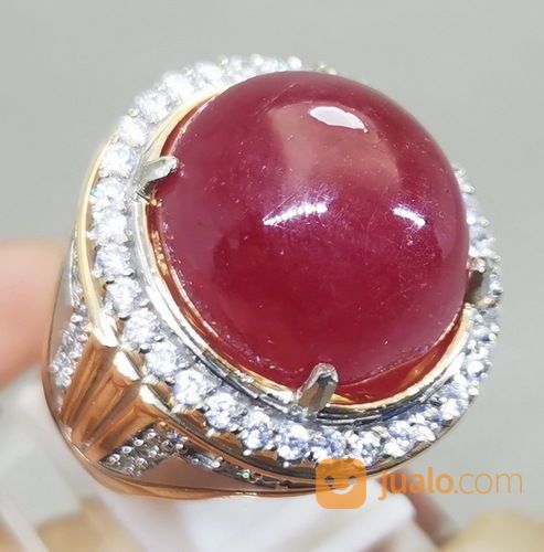 Cincin Permata Rubi Delima Merah Darah Merpati Asli Kode 2048