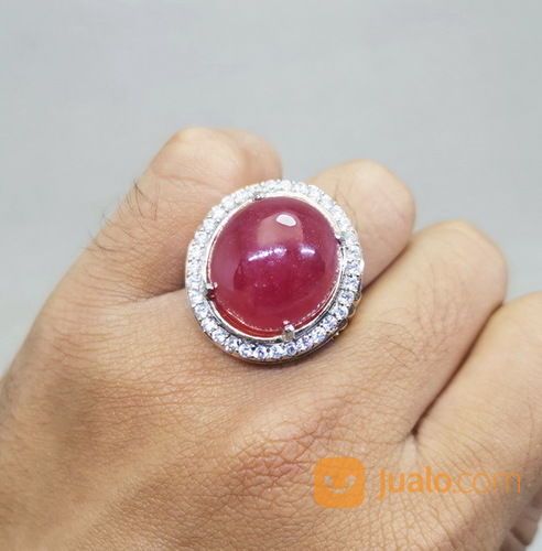 Cincin Permata Rubi Delima Merah Darah Merpati Asli Kode 2048