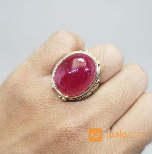 Batu Akik Rubi Merah Delima Size Besar Asli Kode 2038