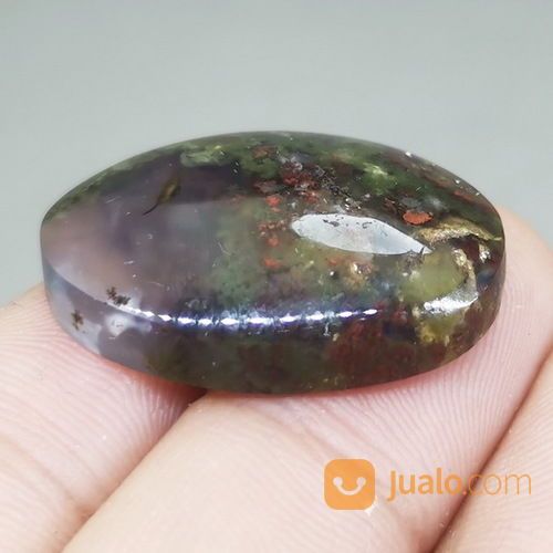 Batu Akik Lumut Hijau Merah Bagus Trenggalek Asli Kode 2010