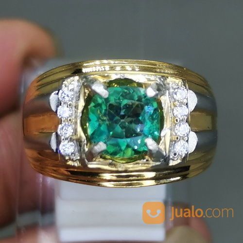 Cincin Batu Permata Topas Hijau Asli Kode 2003