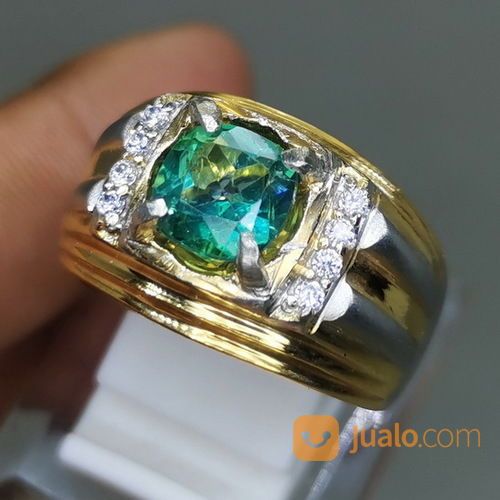 Cincin Batu Permata Topas Hijau Asli Kode 2003