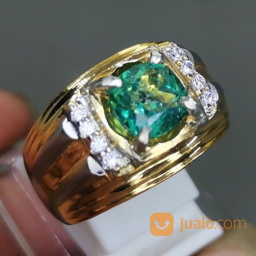 Cincin Batu Permata Topas Hijau Asli Kode 2003