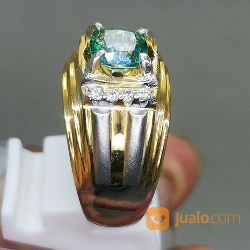 Cincin Batu Permata Topas Hijau Asli Kode 2003