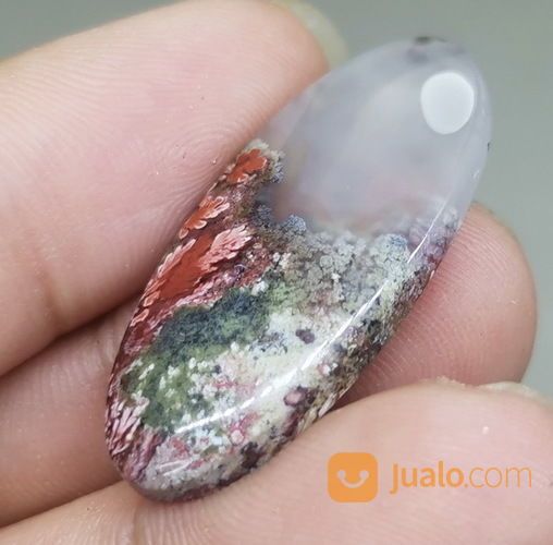 Batu Badar Lumut Hijau Merah Trenggalek Asli