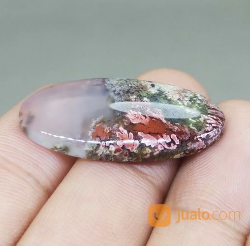 Batu Badar Lumut Hijau Merah Trenggalek Asli