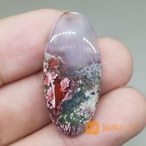 Batu Badar Lumut Hijau Merah Trenggalek Asli