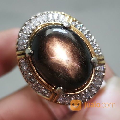 Batu Cincin Bangsing Kresnadana Black Safir Star Besar Asli