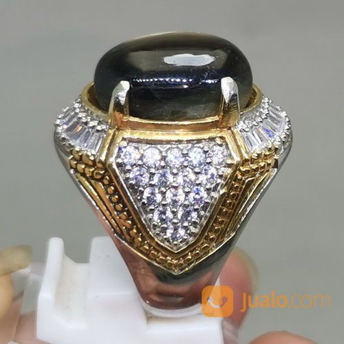 Batu Cincin Bangsing Kresnadana Black Safir Star Besar Asli